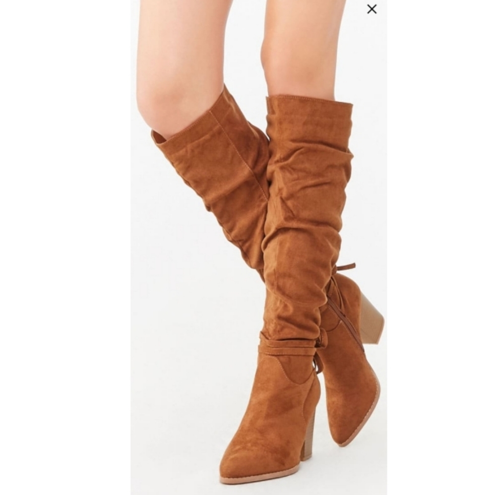 Slouchy Knee-High Bow Boots